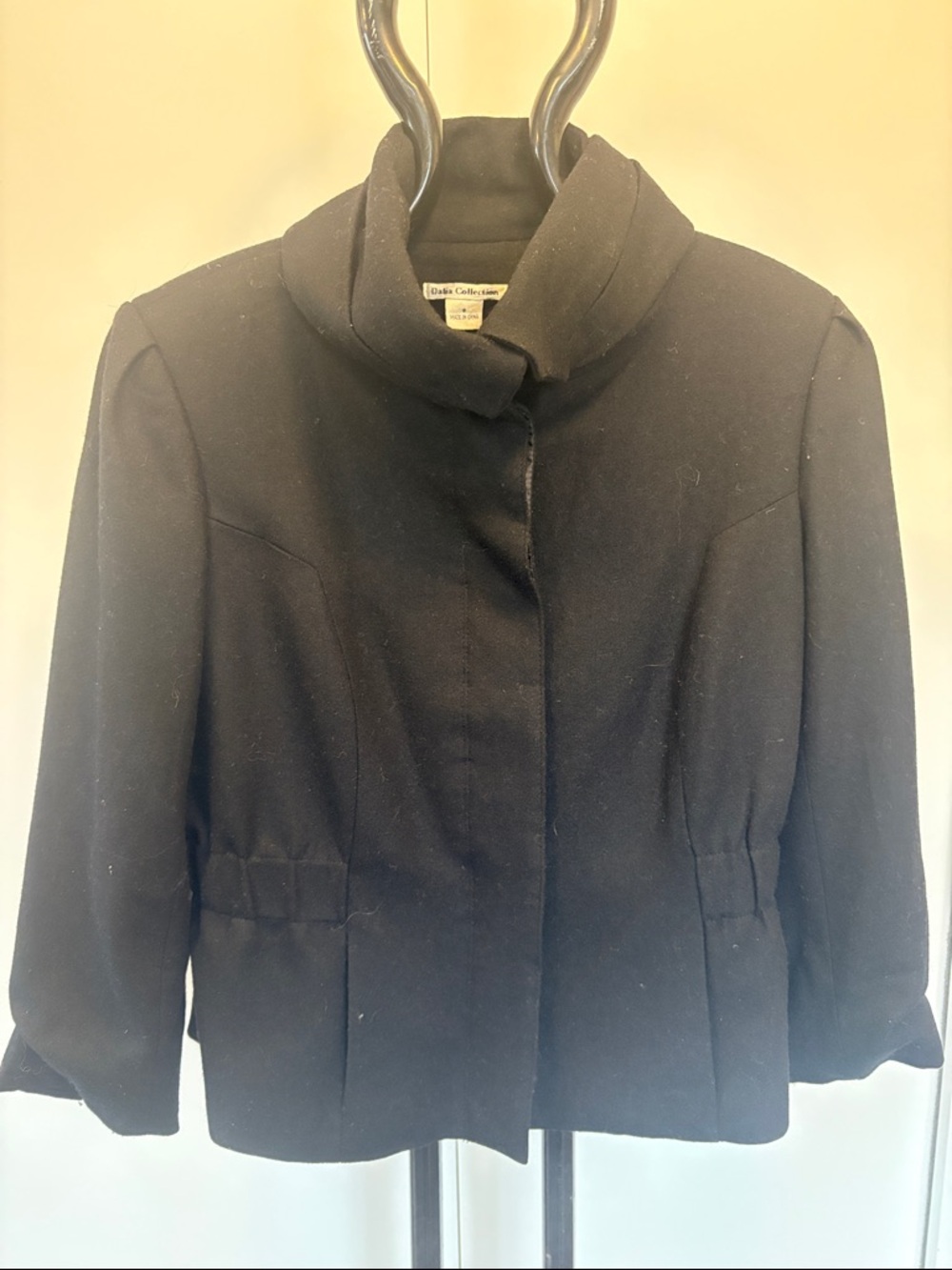 Dalia Collections Wool Blend Black Pea Coat 8